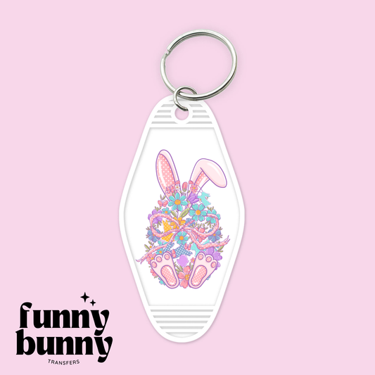 Floral Egg Bunny - Motel Keychain