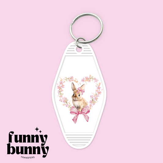 Floral Heart Bunny - Motel Keychain