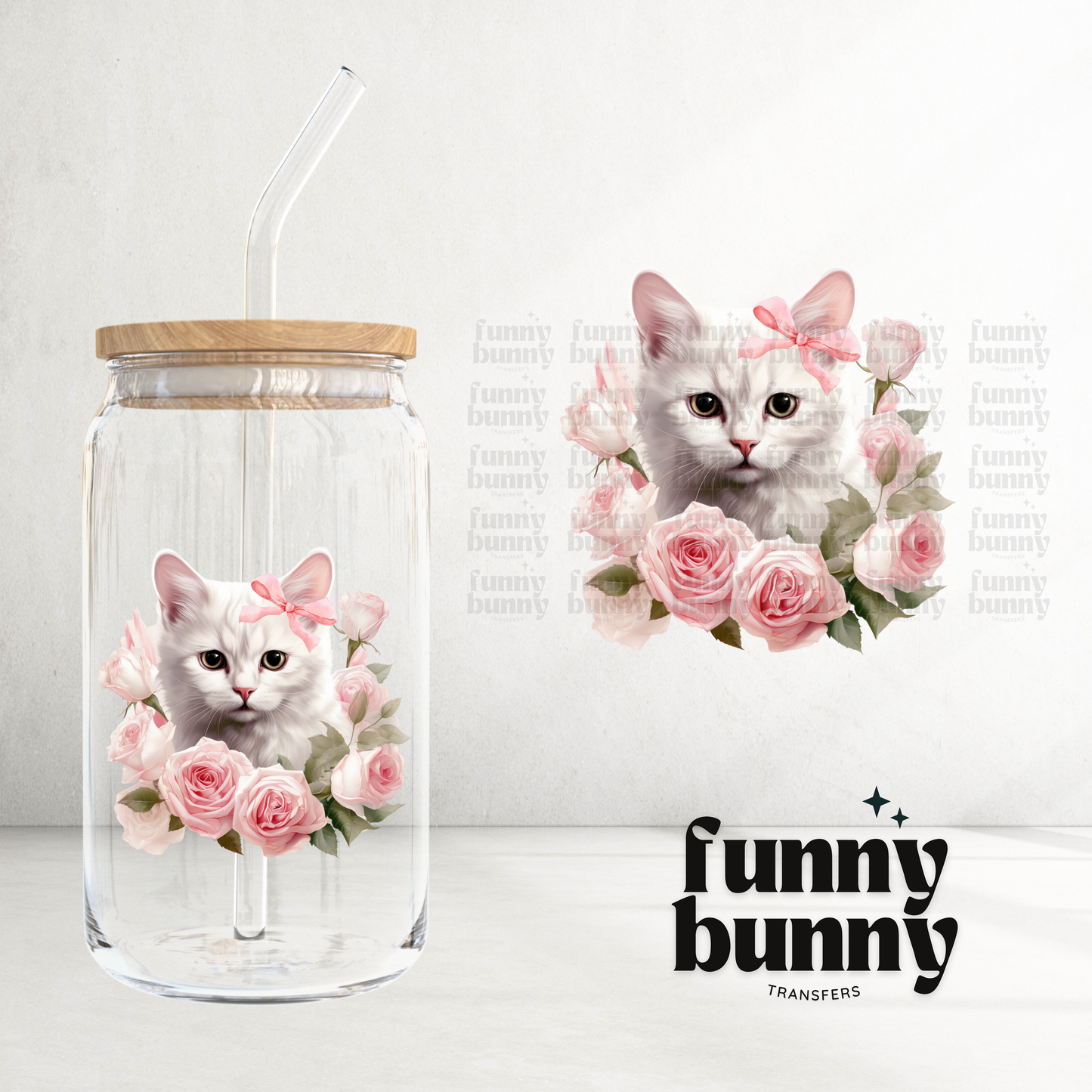 Floral Kitten - UVDTF Decal