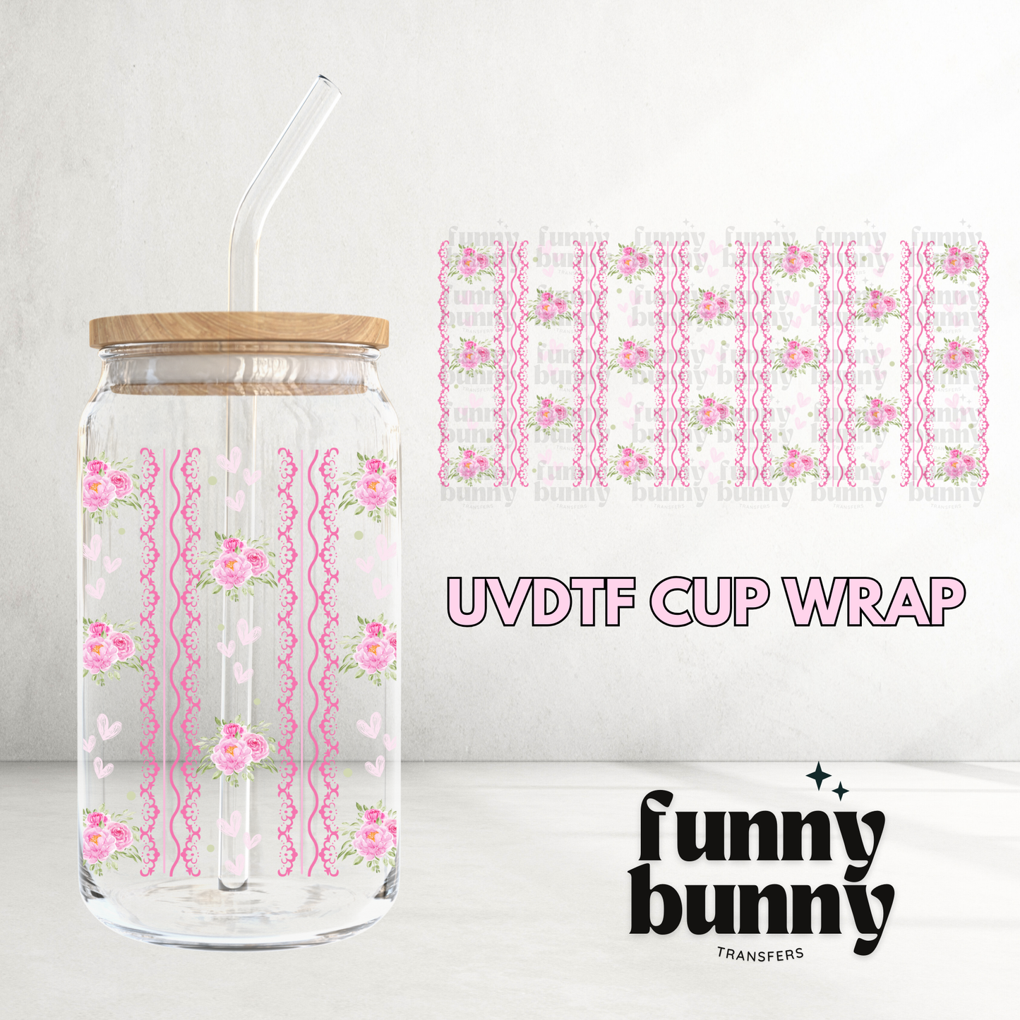 Floral Lace - 16oz UVDTF Cup Wrap