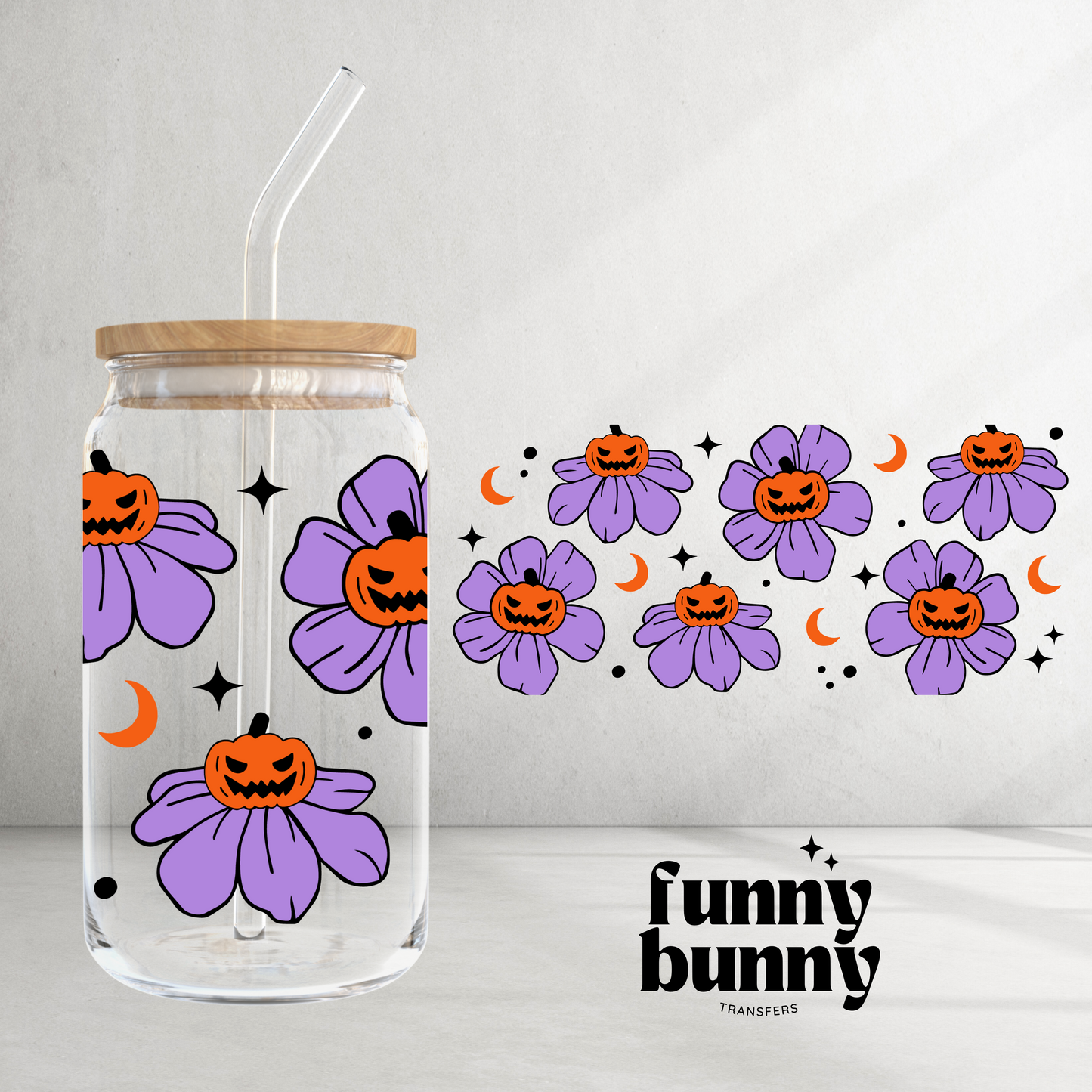 Floral Pumpkins - 16oz UVDTF Cup Wrap