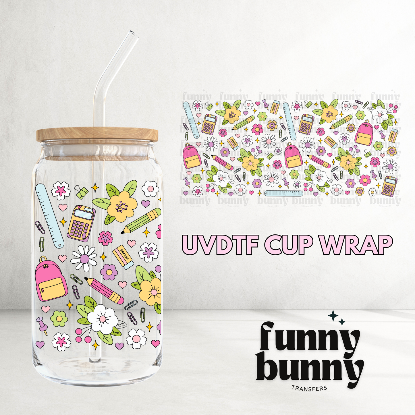 Floral School - 16oz UVDTF Cup Wrap
