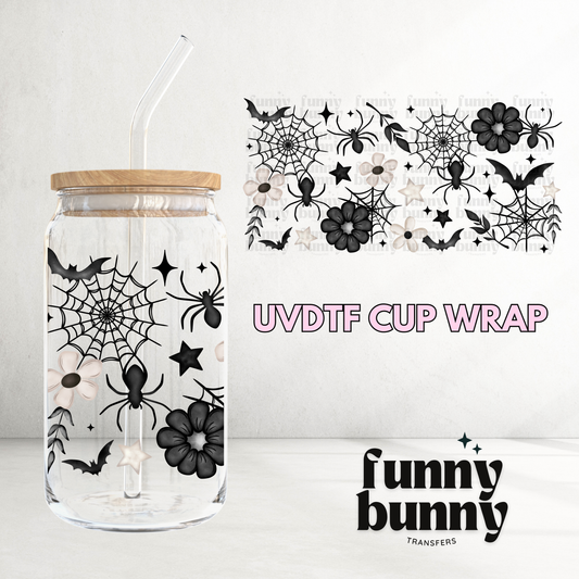 Floral Spiders - 16oz UVDTF Cup Wrap