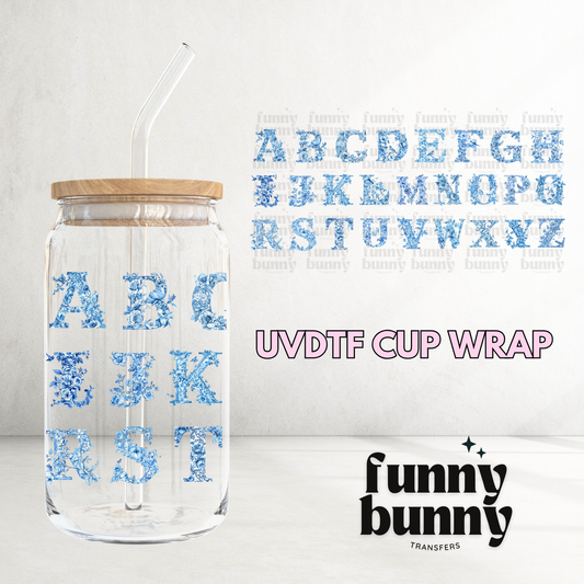 Florals Toile Letters - 16oz UVDTF Cup Wrap