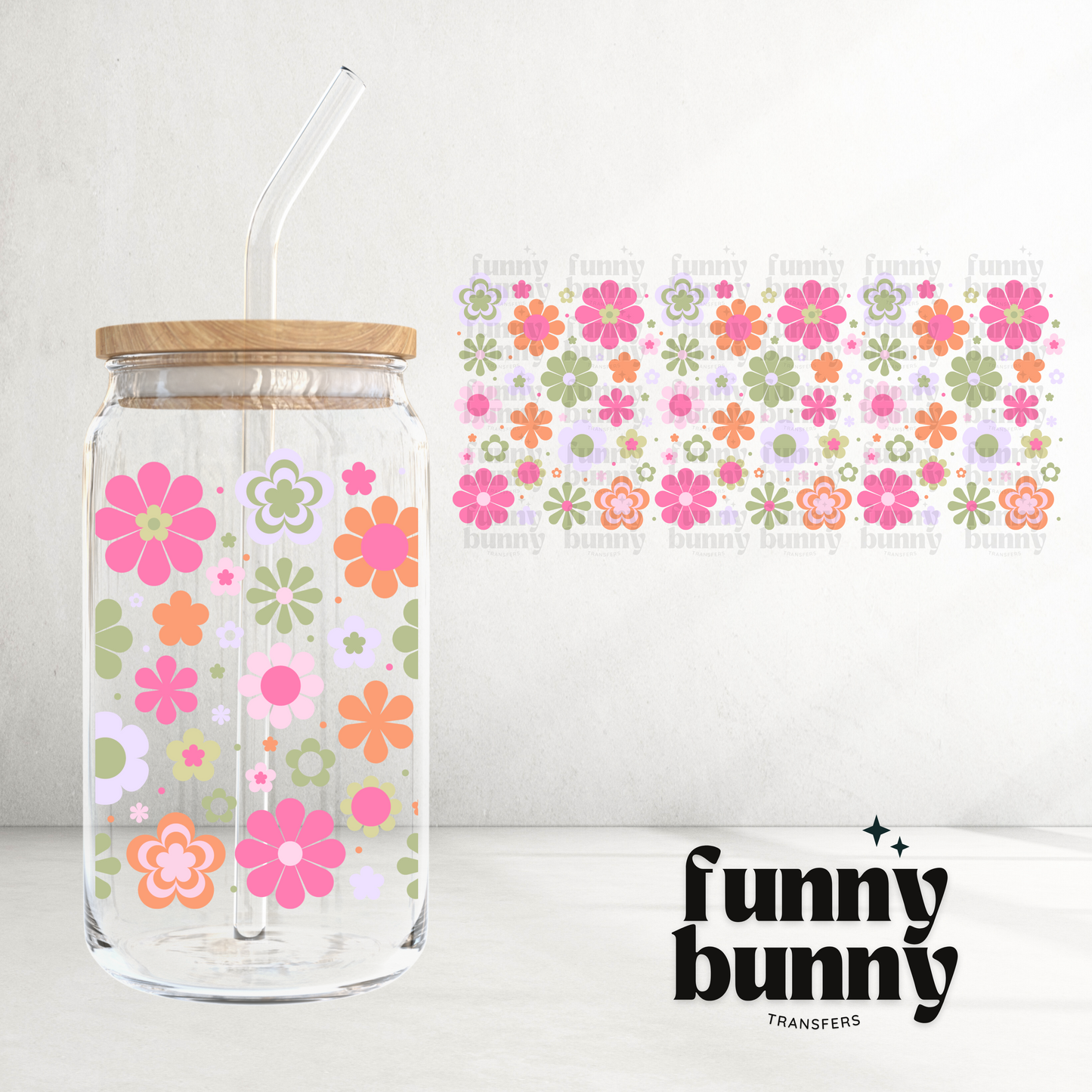 Flower Bloom -  16oz UVDTF Cup Wrap