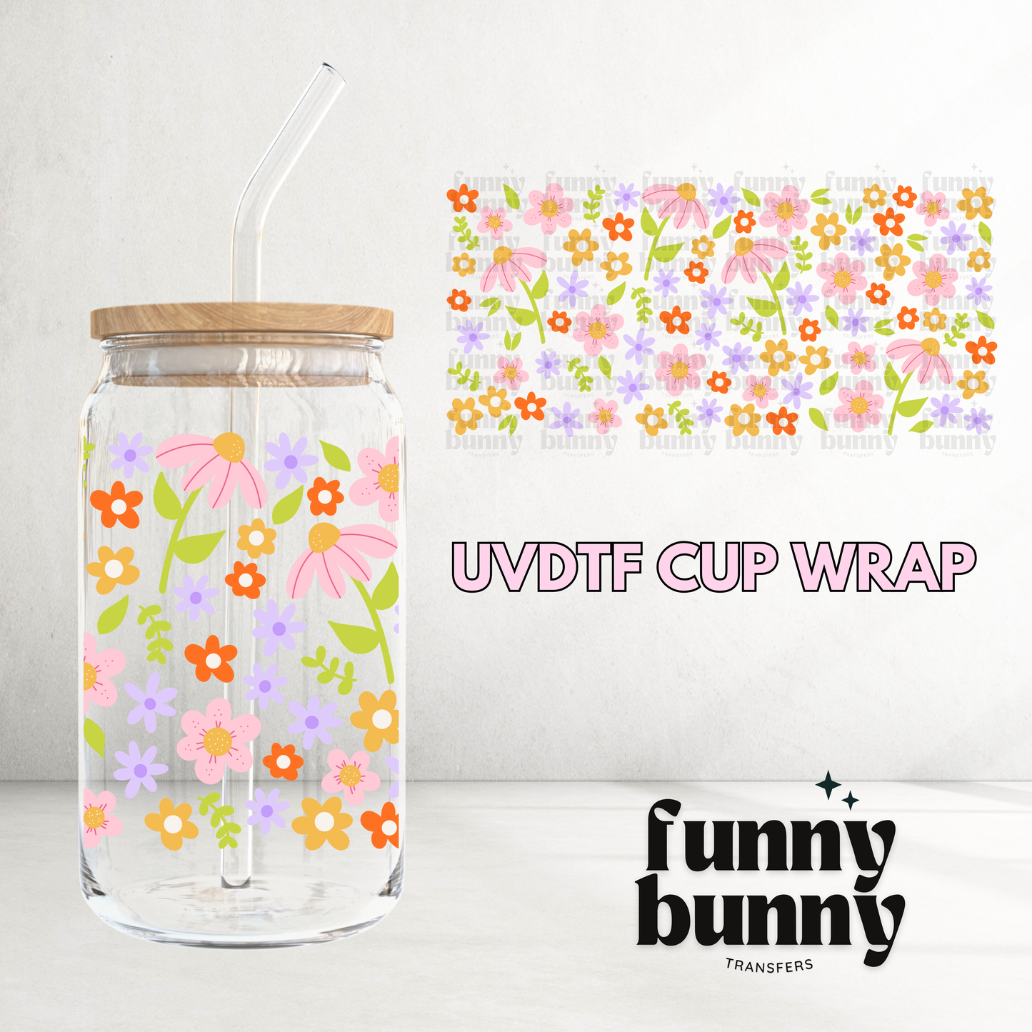 Flower Girlie - 16oz UVDTF Cup Wrap