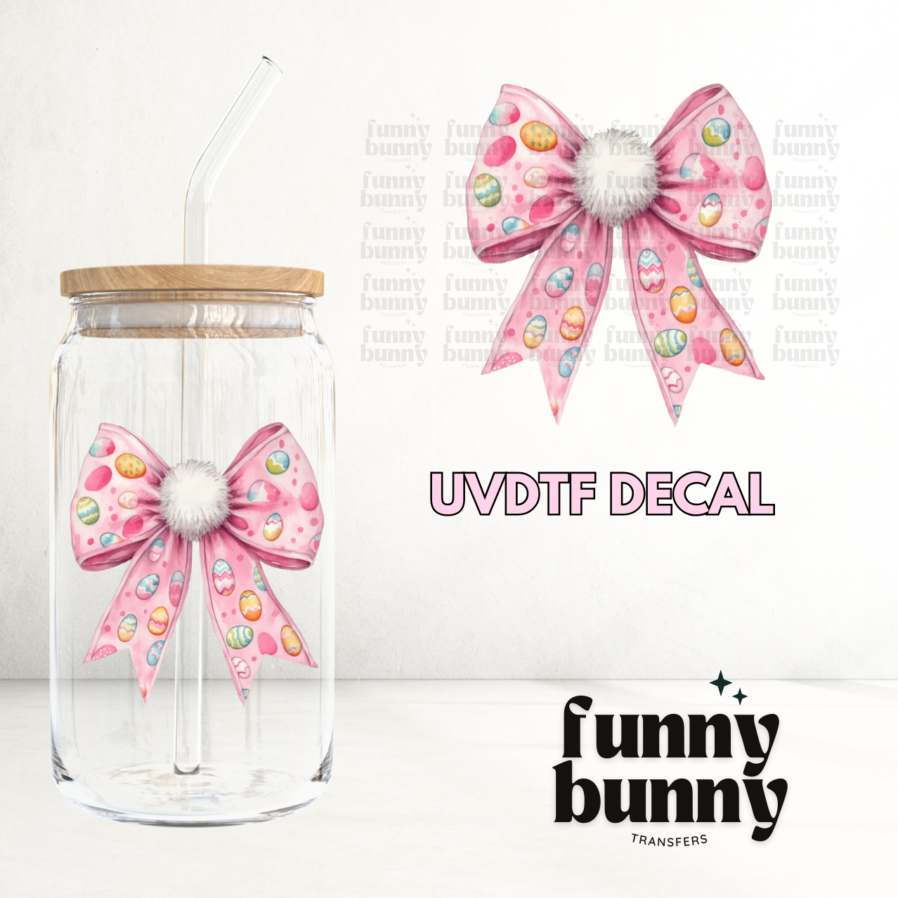 Fluffy Bunny Bow - UVDTF Decal