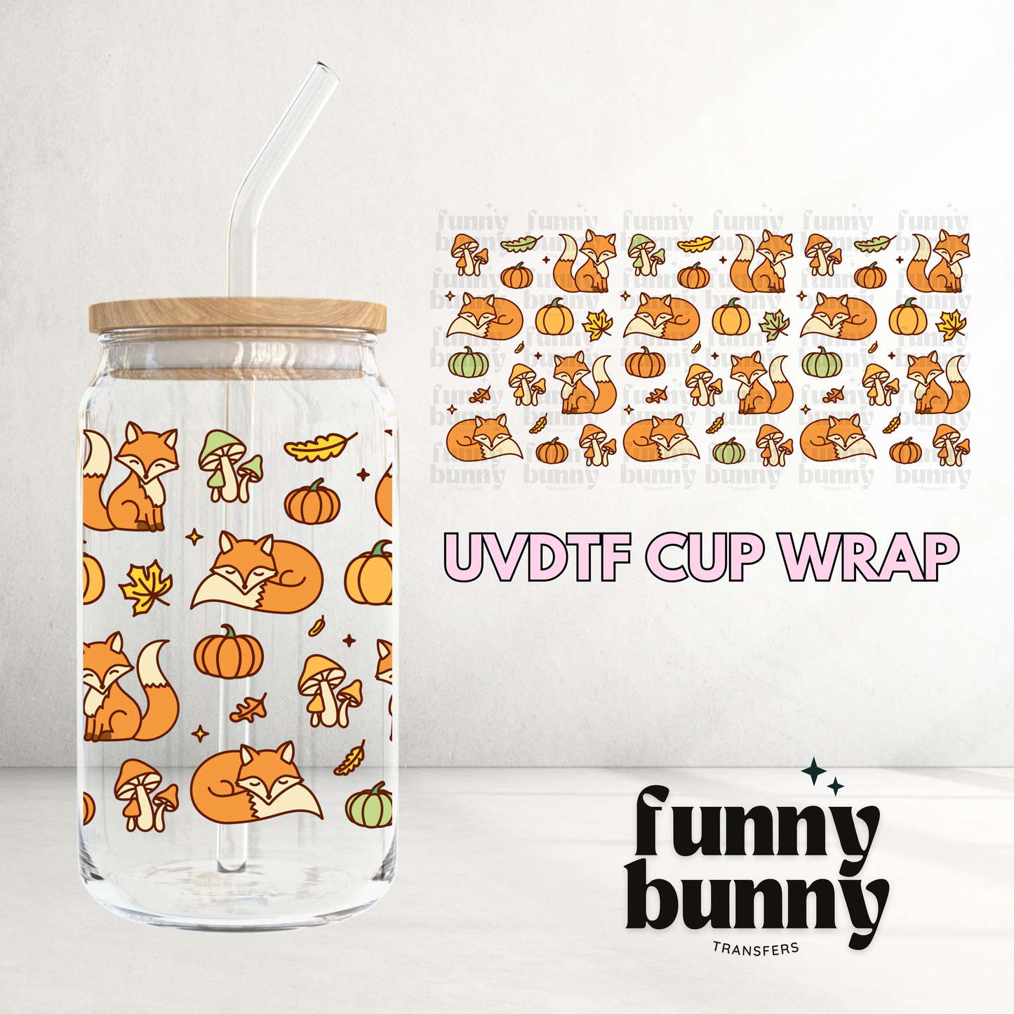 Fox - 16oz UVDTF Cup Wrap