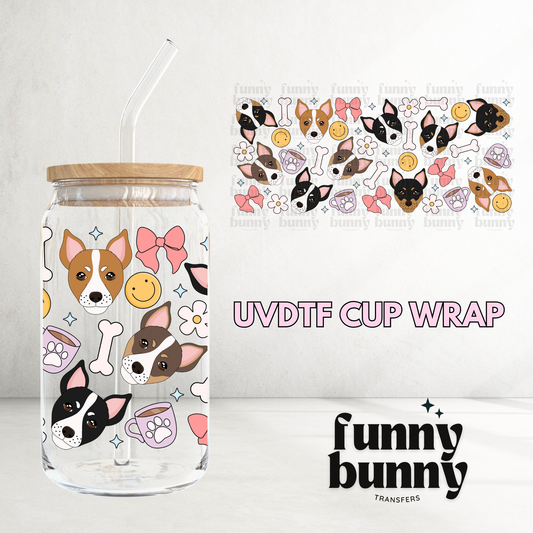 Fox Terrier Dog - 16oz UVDTF Cup Wrap