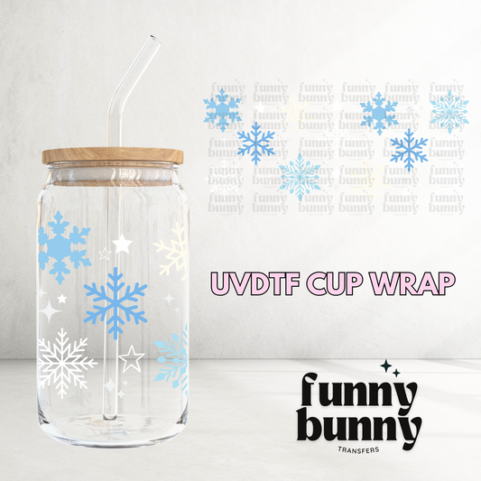 Freezing Snowflakes - 16oz UVDTF Cup Wrap