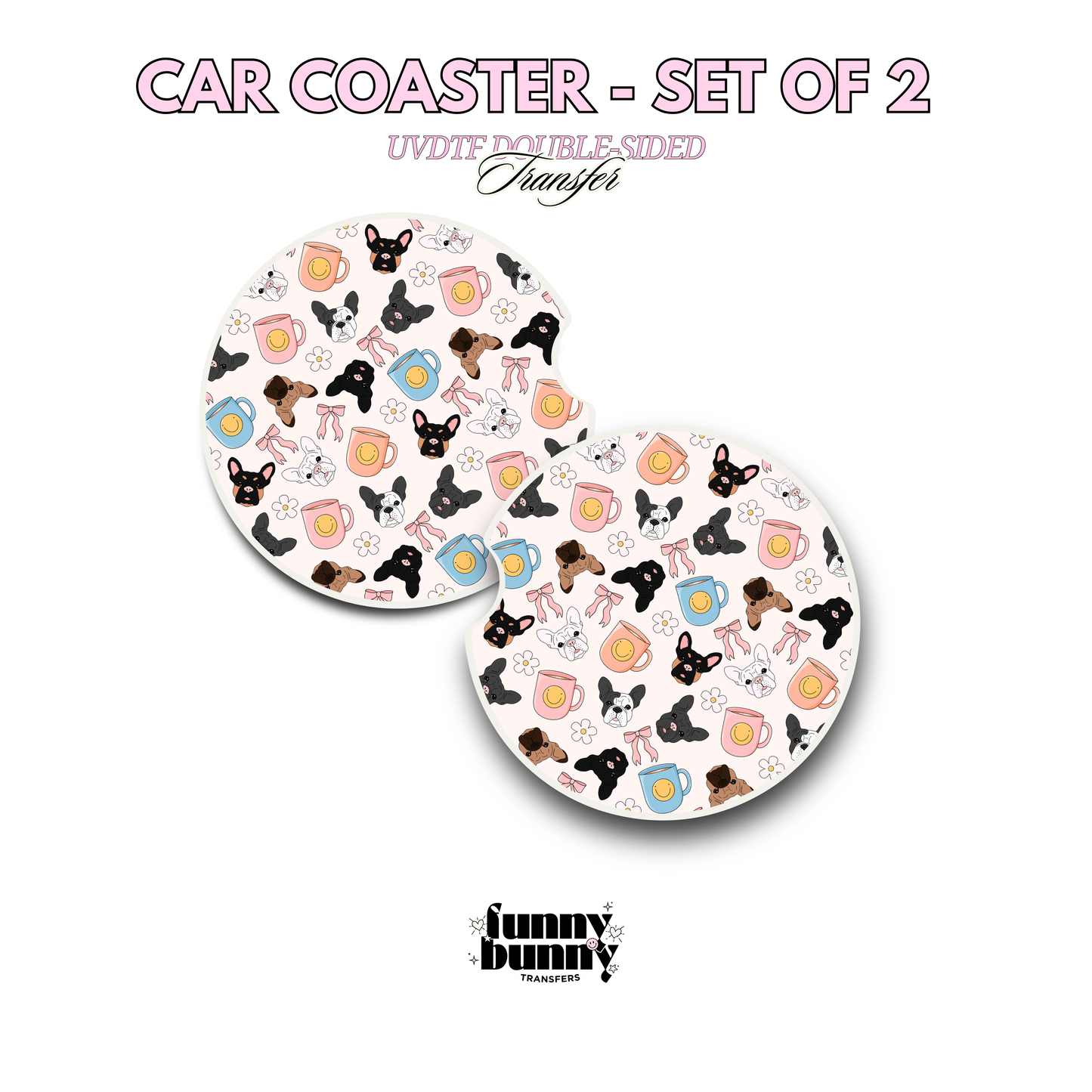 Frenchie & Things - UVDTF Coaster