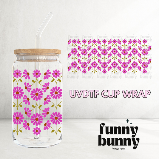 Fuchsia Wildflowers  - 16oz UVDTF Cup Wrap