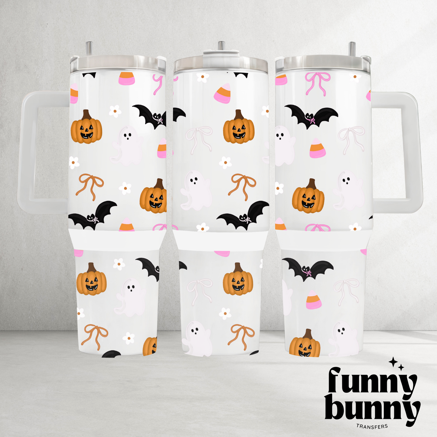 Ghost And Bats Cuties - 40oz UVDTF Tumbler Wrap