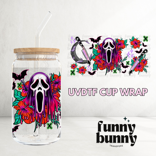Ghost Floral - 16oz UVDTF Cup Wrap