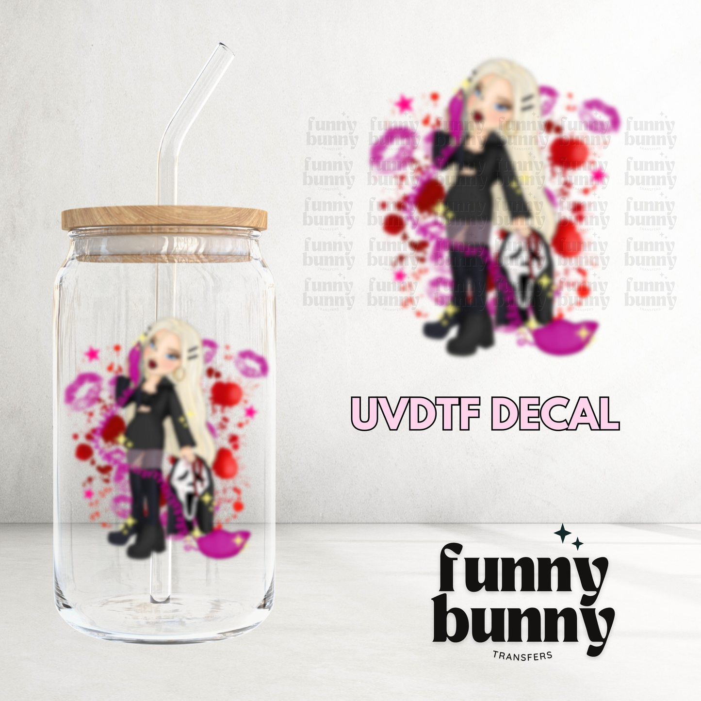 Ghost Mask Bratty Doll - UVDTF Decal