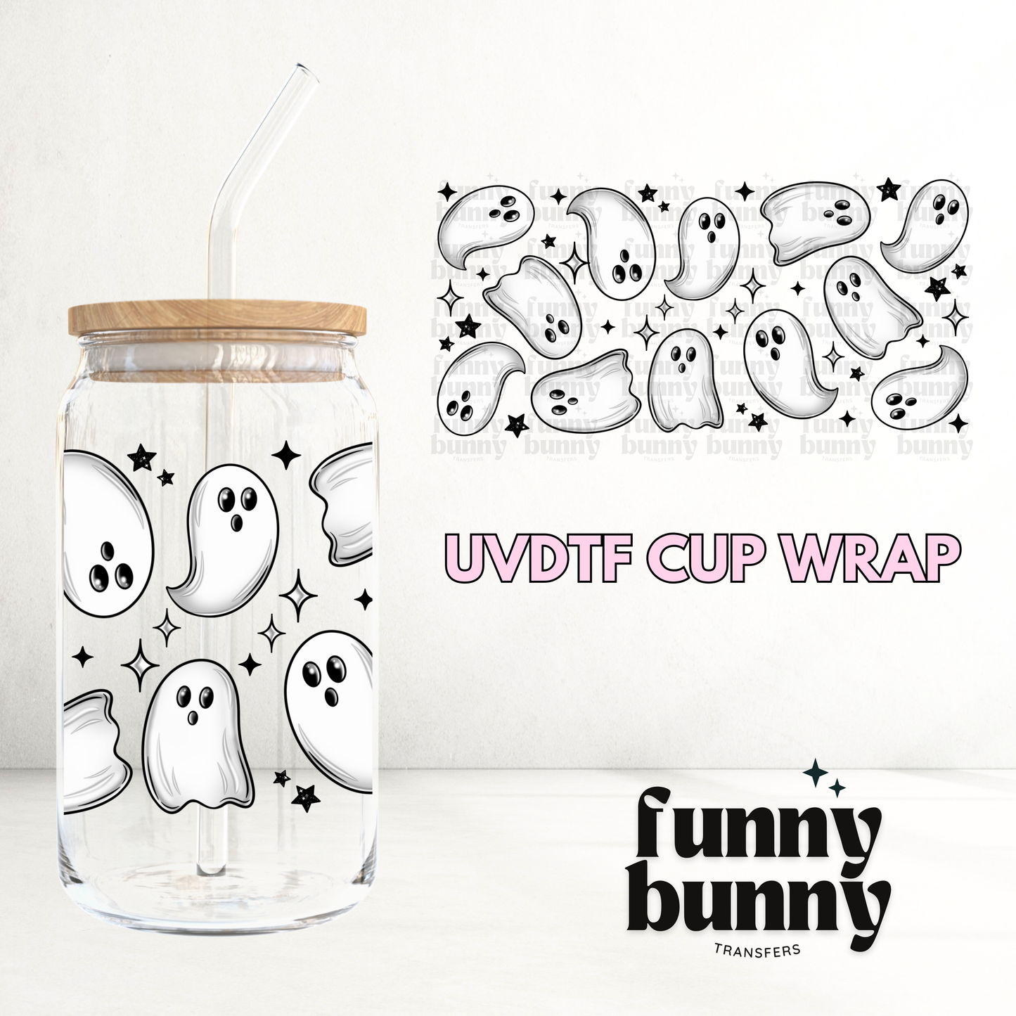 Ghost & Ghost- 16oz UVDTF Cup Wrap