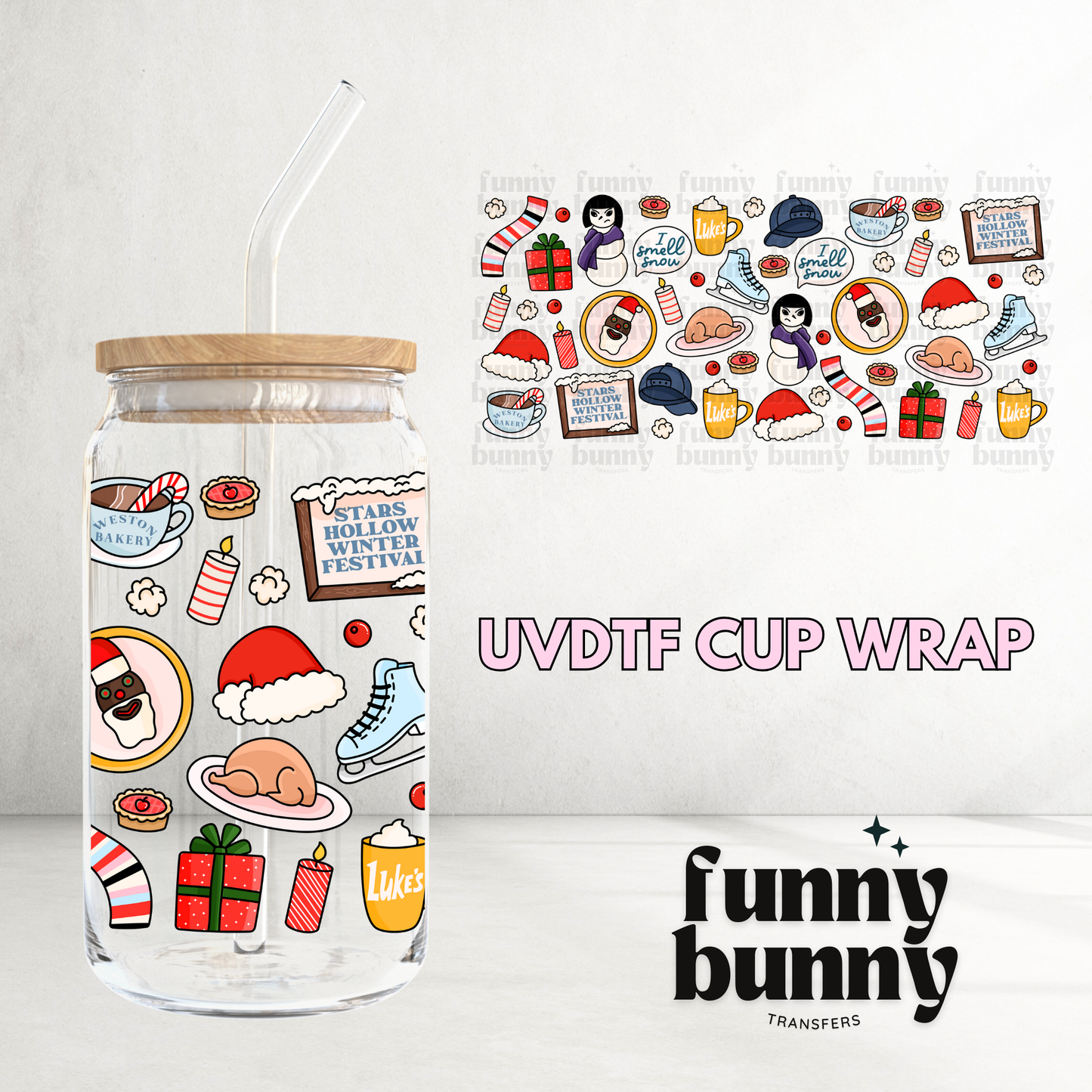 Gilmore Girls Xmas - 16oz UVDTF Cup Wrap