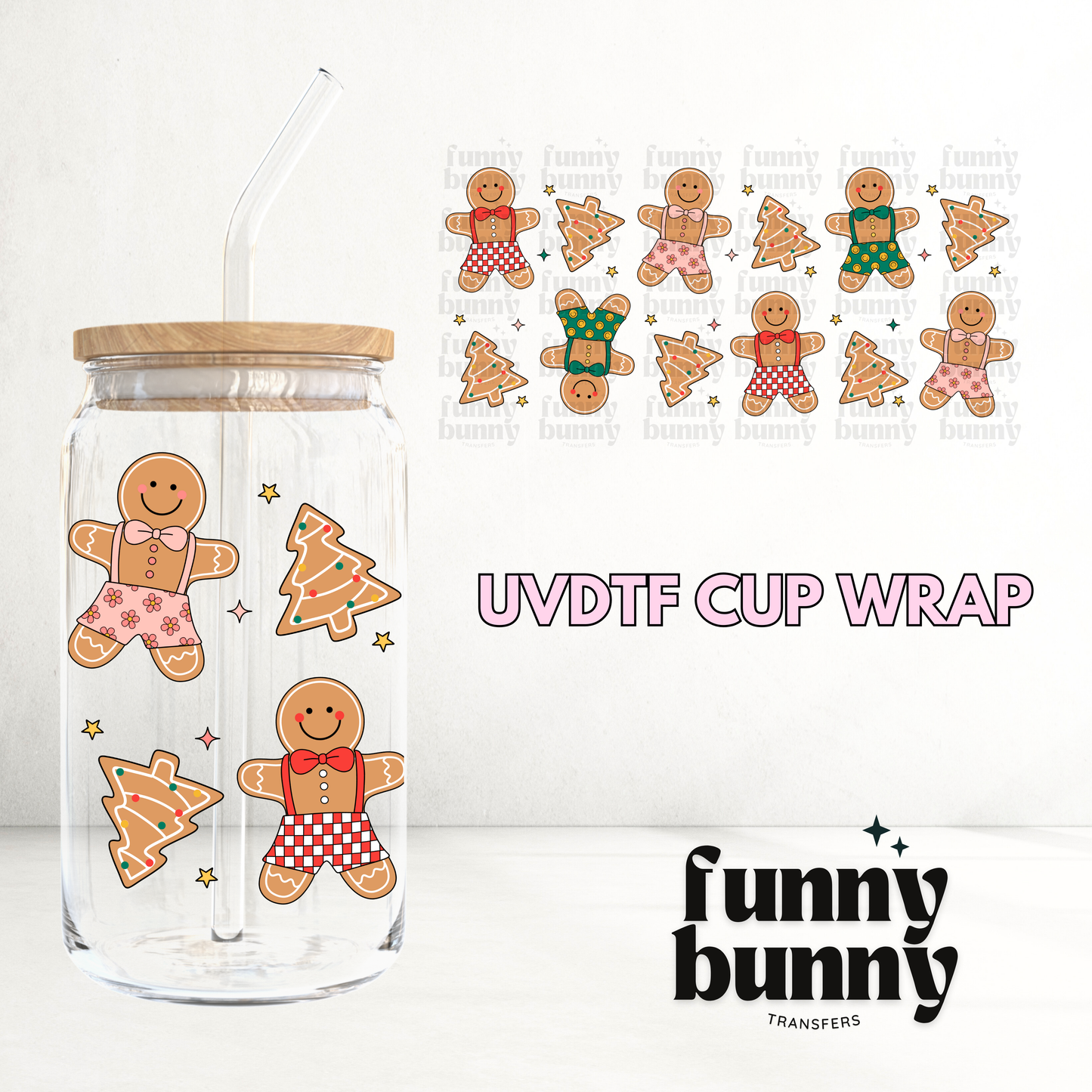 Gingerbread Boys - 16oz UVDTF Cup Wrap