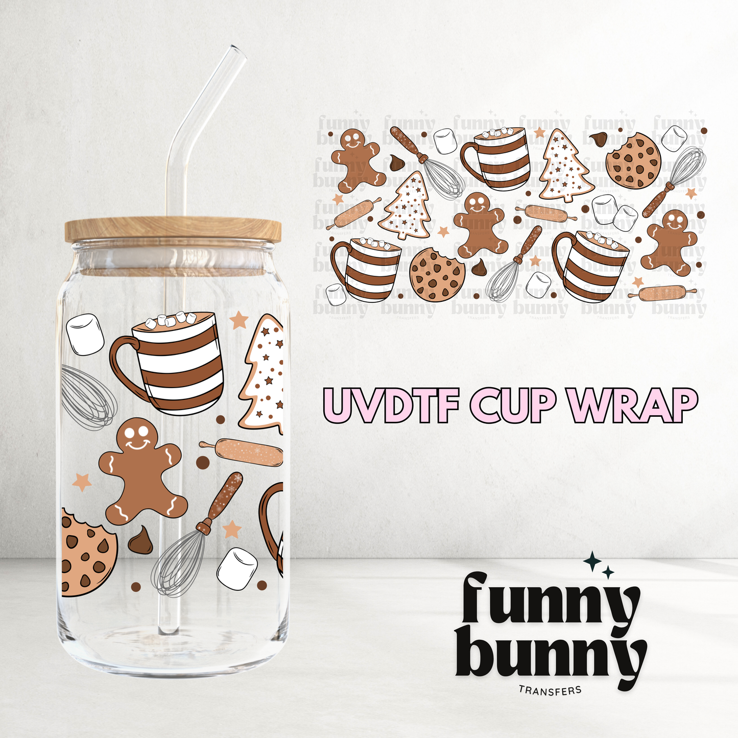 Gingerbread & Smores - 16oz UVDTF Cup Wrap