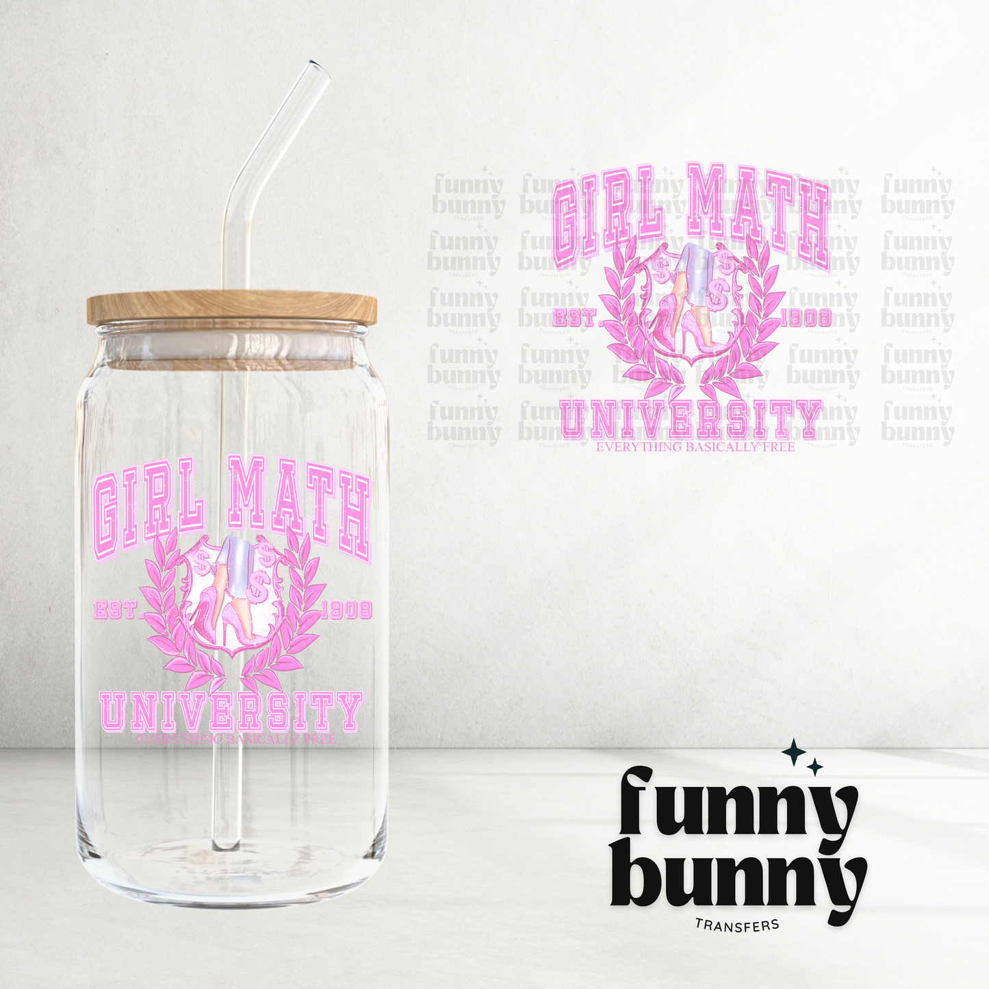 Pink Girl Math - UVDTF Decal