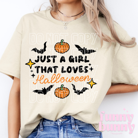 Girl Loves Halloween - DTF Transfer