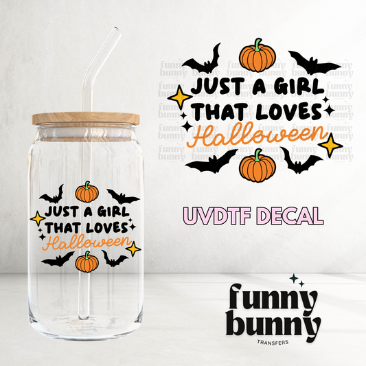 Girl loves Halloween - UVDTF Decal