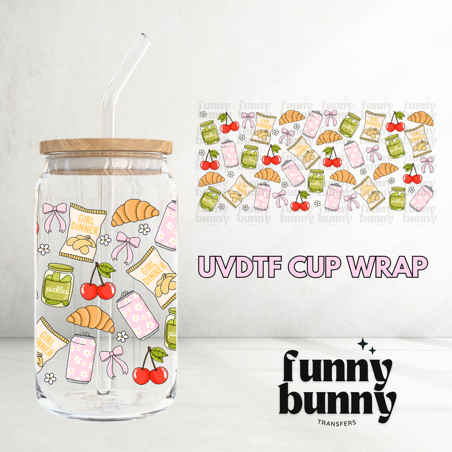 Girly Snacks - 16oz UVDTF Cup Wrap