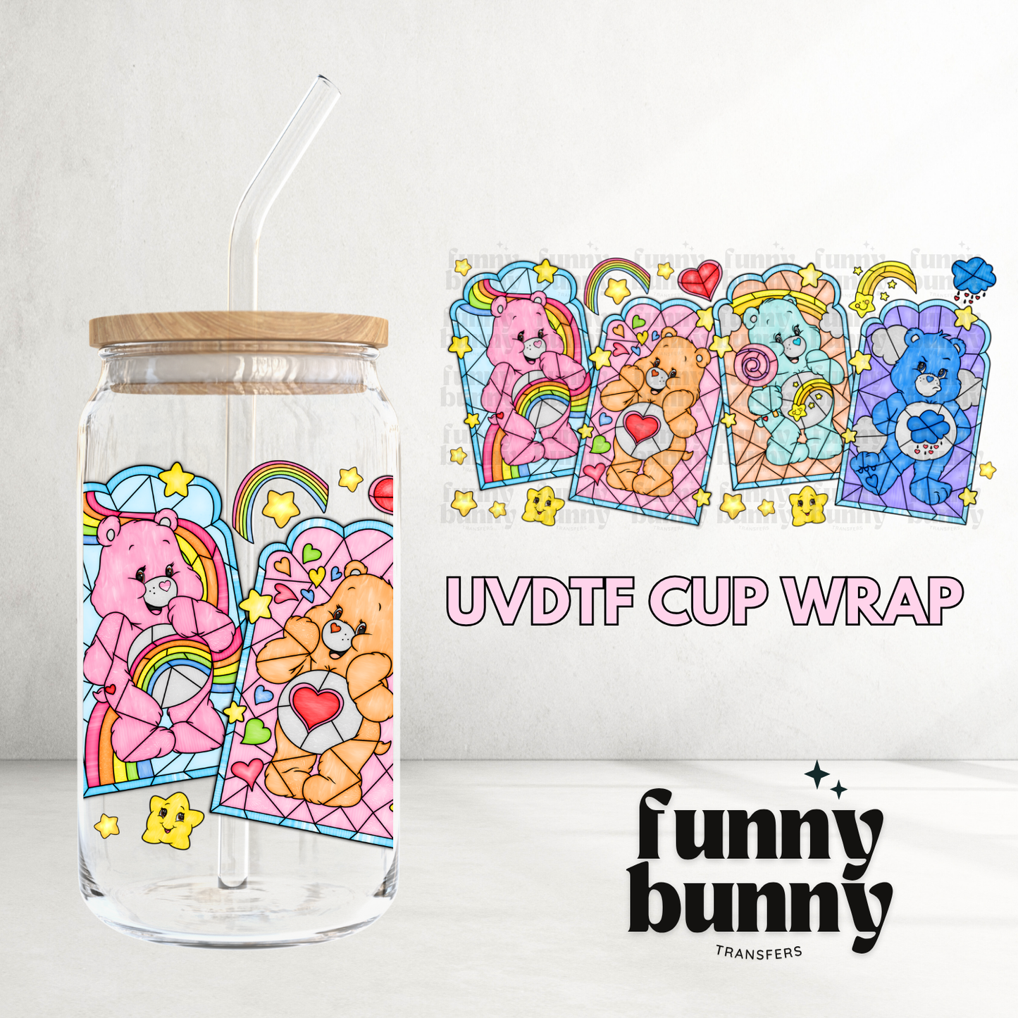 Glass Bears - 16oz UVDTF Cup Wrap