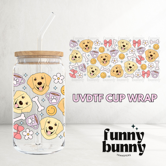 Golden Dog - 16oz UVDTF Cup Wrap