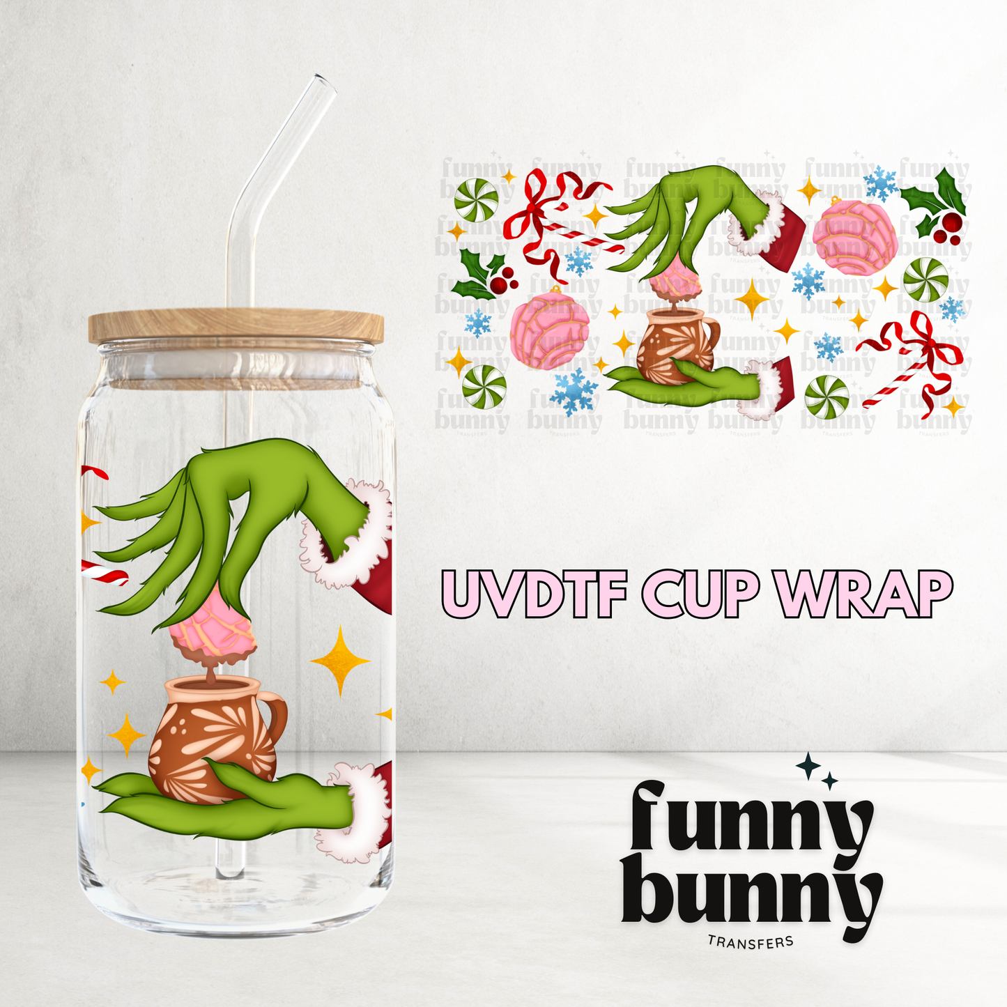 Grnchy Pan Dulce Concha - 16oz UVDTF Cup Wrap