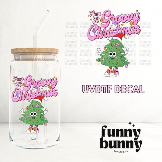 Groovy Christmas Tree - UVDTF Decal