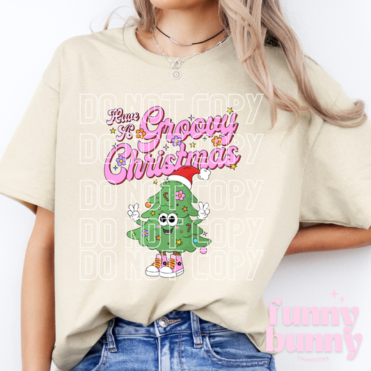 Groovy Christmas Tree - DTF Transfer