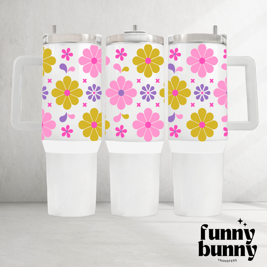 Groovy Flowers - 40oz UVDTF Tumbler Wrap