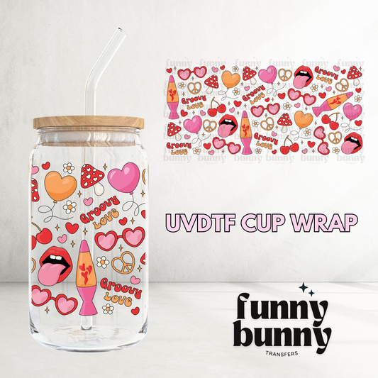 Groovy Love - 16oz UVDTF Cup Wrap