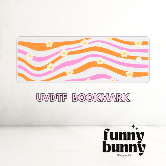 Groovy Pink & Orange Lines - UVDTF Bookmark Decal