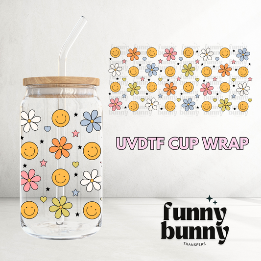 Groovy Smiles -  16oz UVDTF Cup Wrap