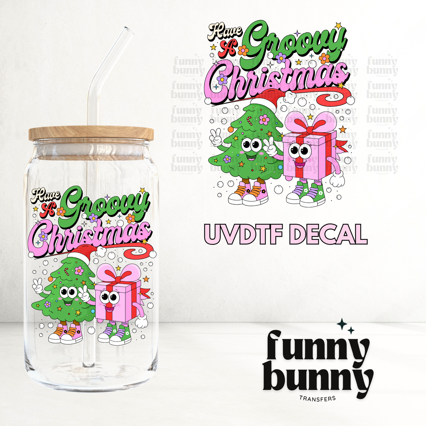 Groovy Xmas Buddies - UVDTF Decal