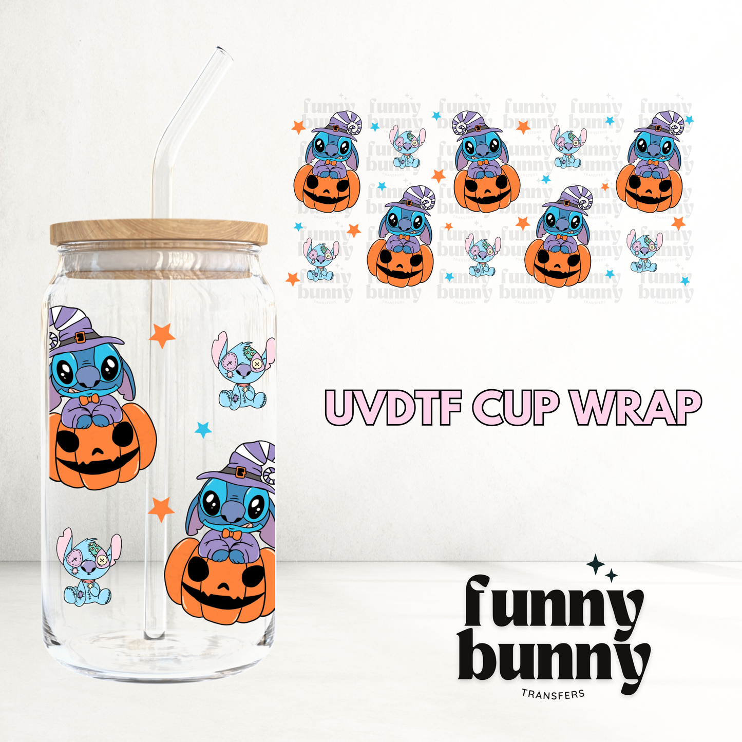 Hallow Blue Alien - 16oz UVDTF Cup Wrap