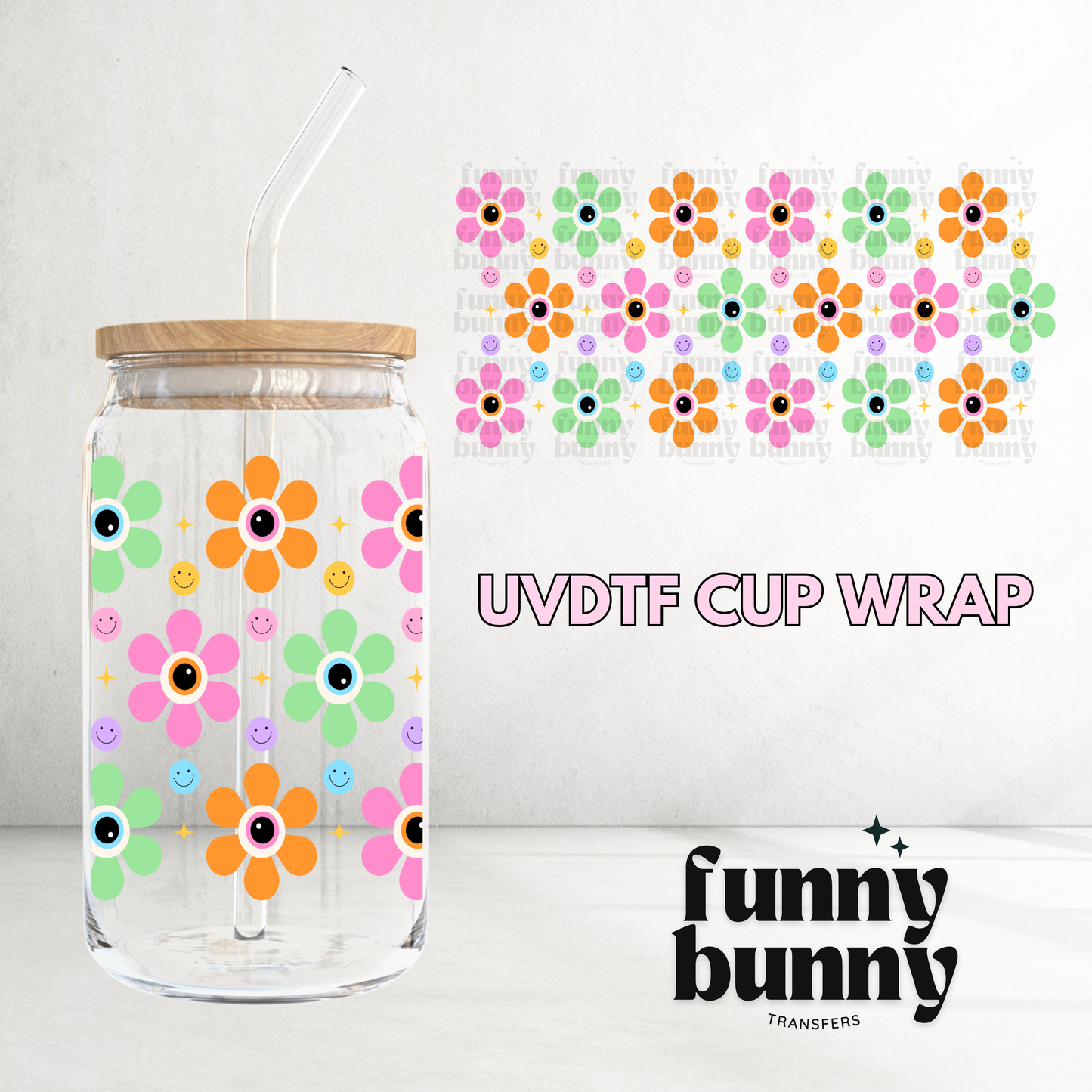 Hallow Floral Eyes  - 16oz UVDTF Cup Wrap