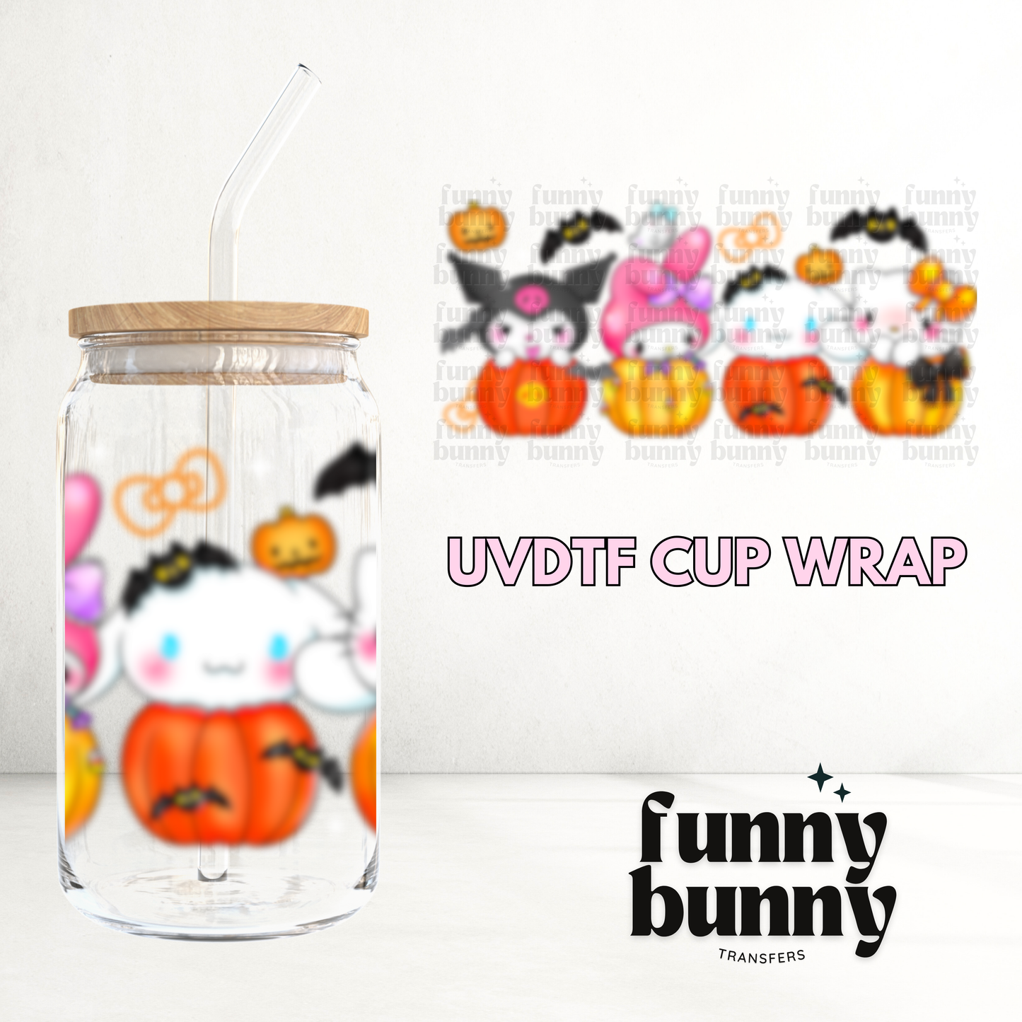 Hallow Pumpkin Kittens - 16oz UVDTF Cup Wrap