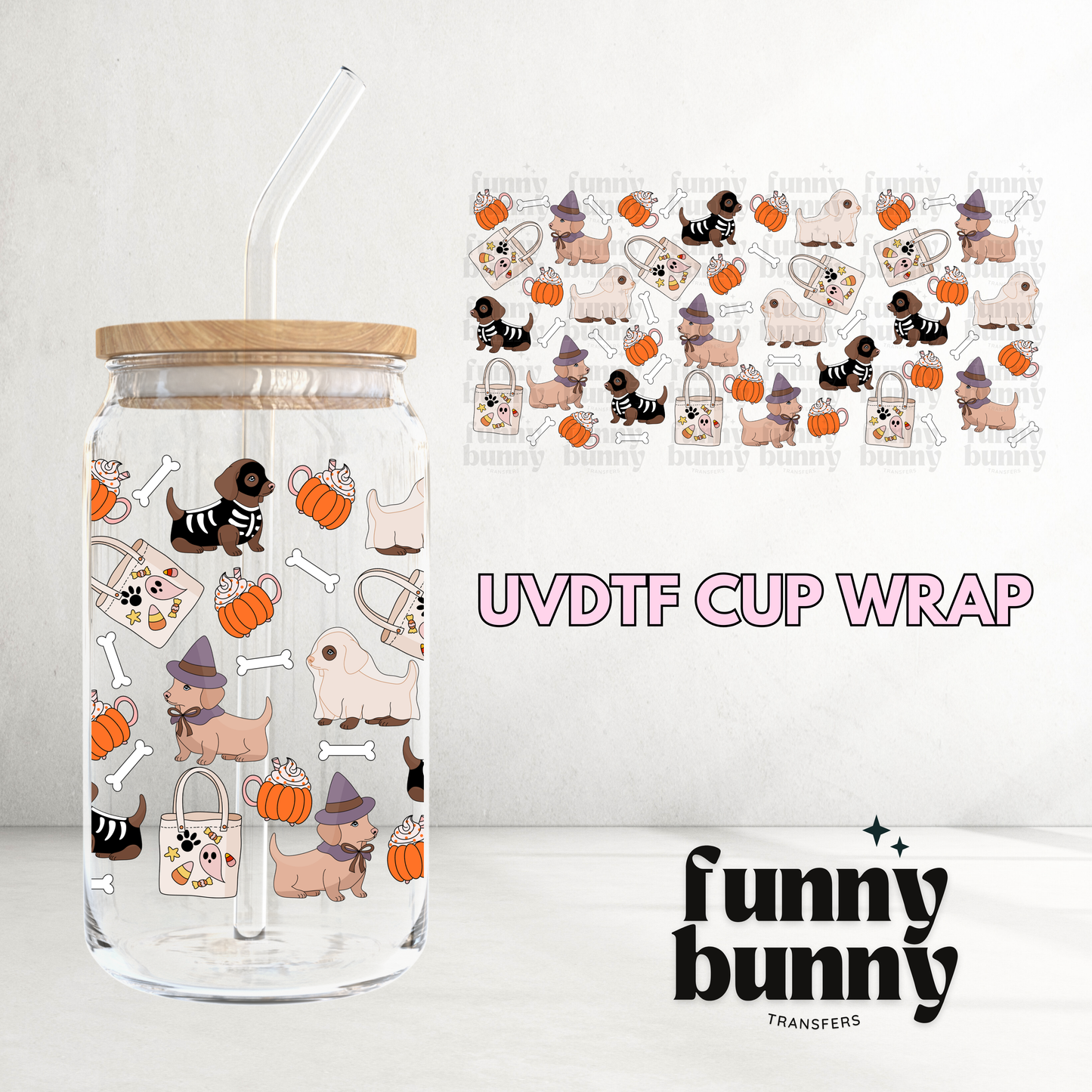 Hallow Puppy - 16oz UVDTF Cup Wrap