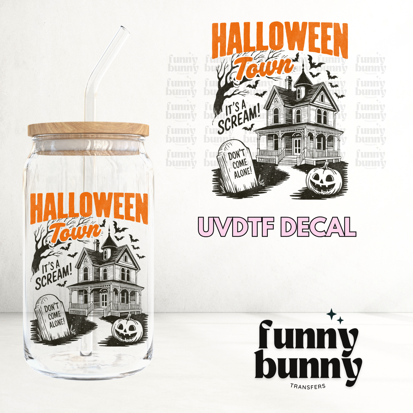 Halloween Scream Town - UVDTF Decal