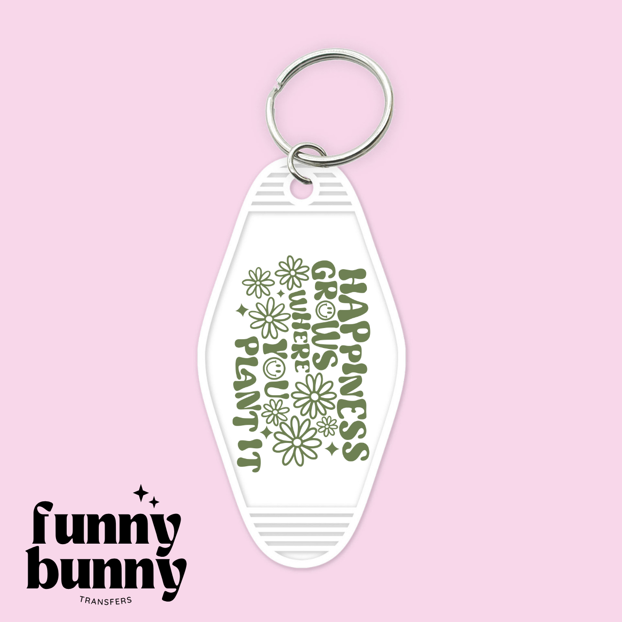 Happiness Grows Plant It - Motel Keychain