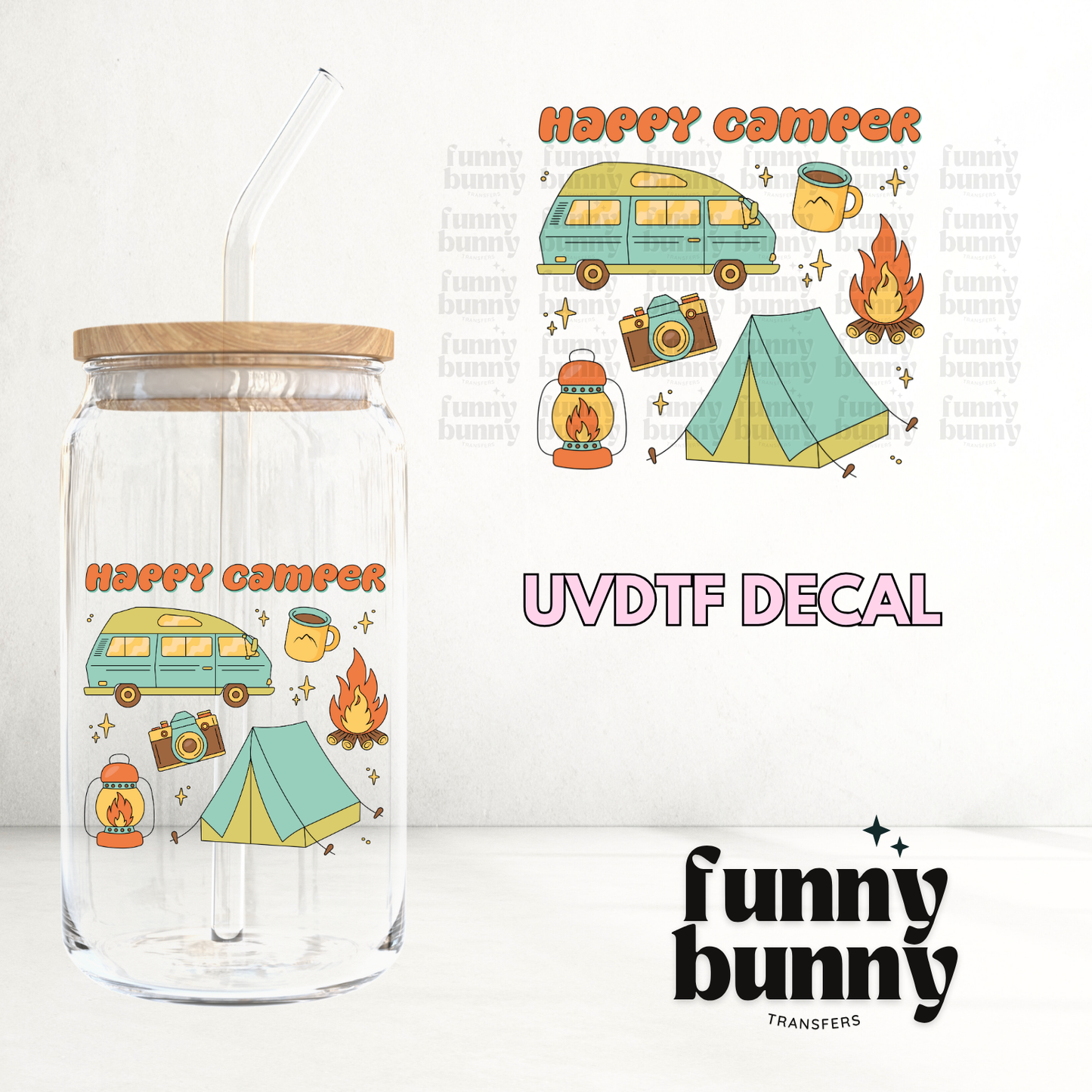 Happy Camper - UVDTF Decal