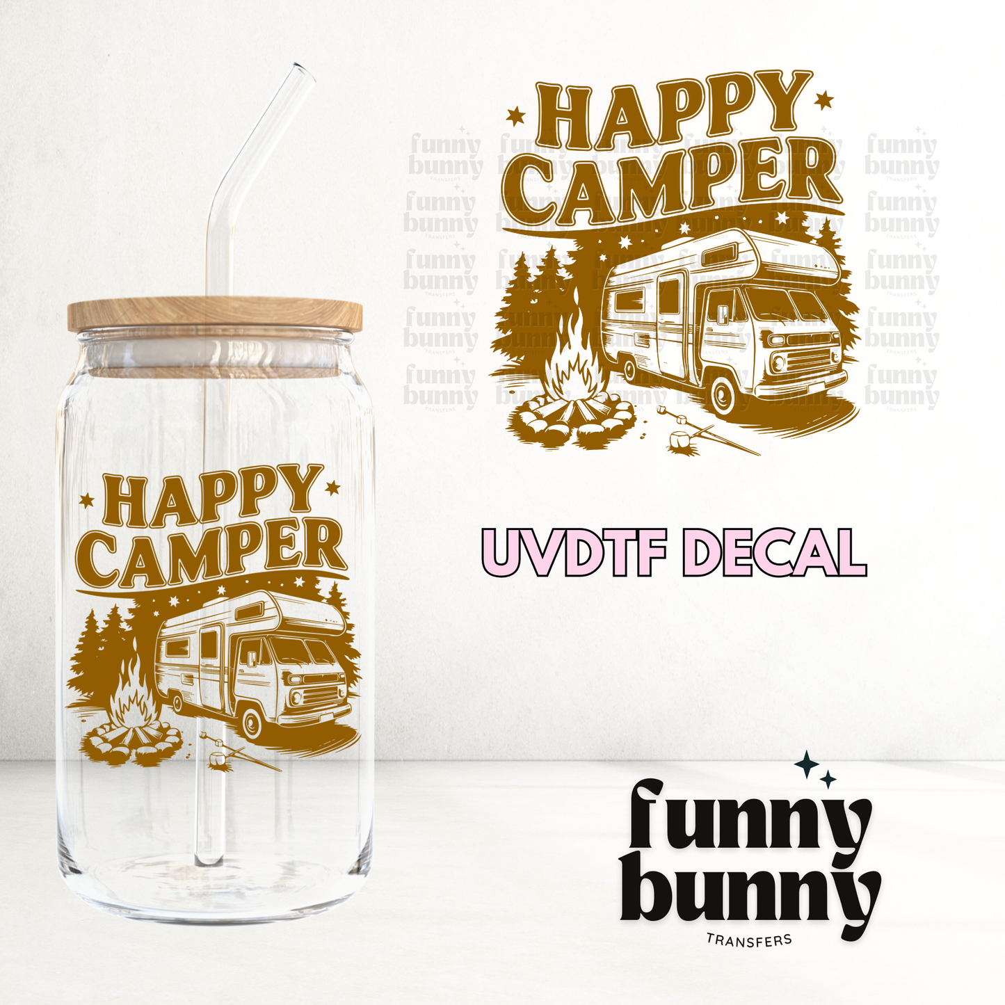 Happy Camper Vibes - UVDTF Decal