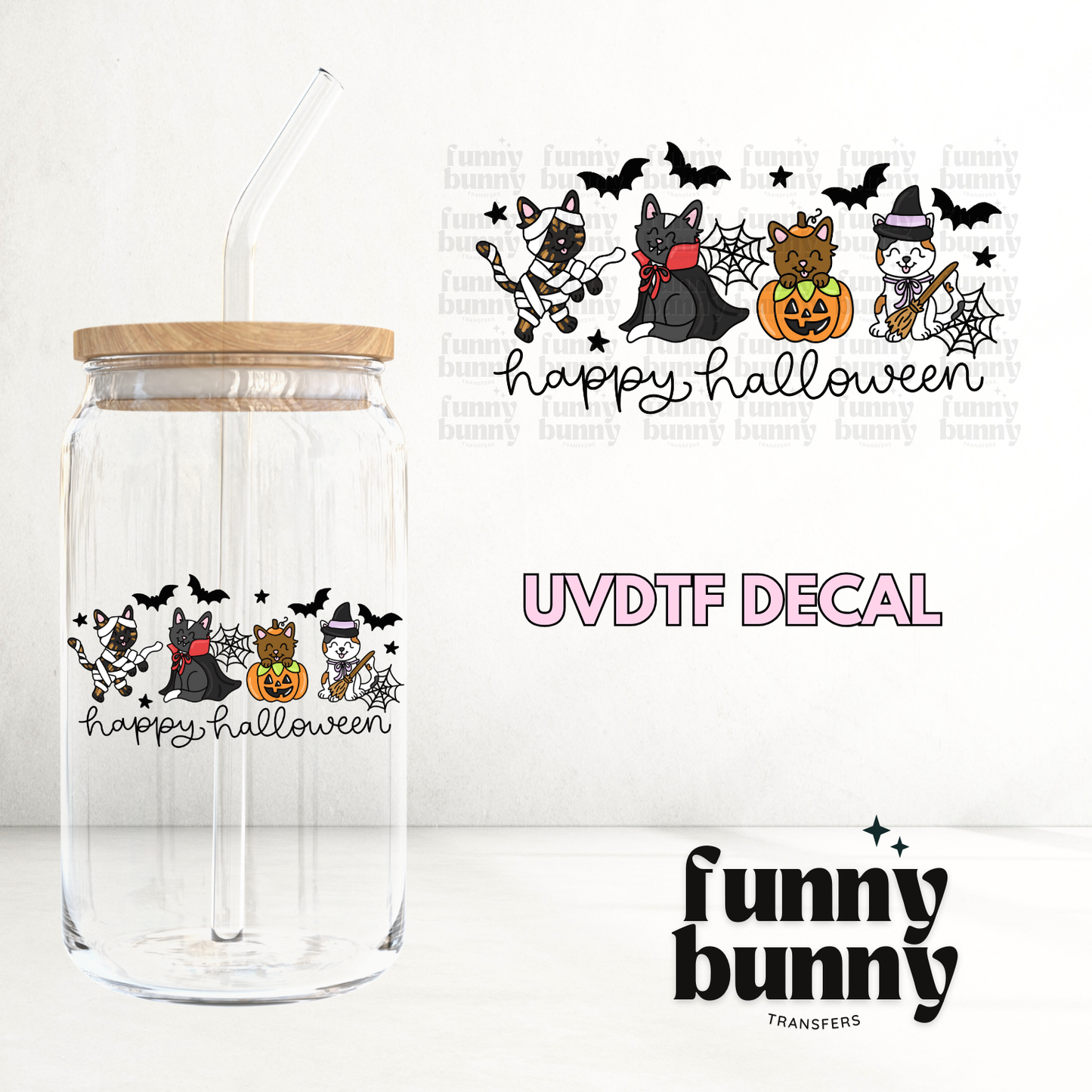 Happy Kittyween - UVDTF Decal