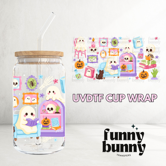 Haunted Library Friends - 16oz UVDTF Cup Wrap