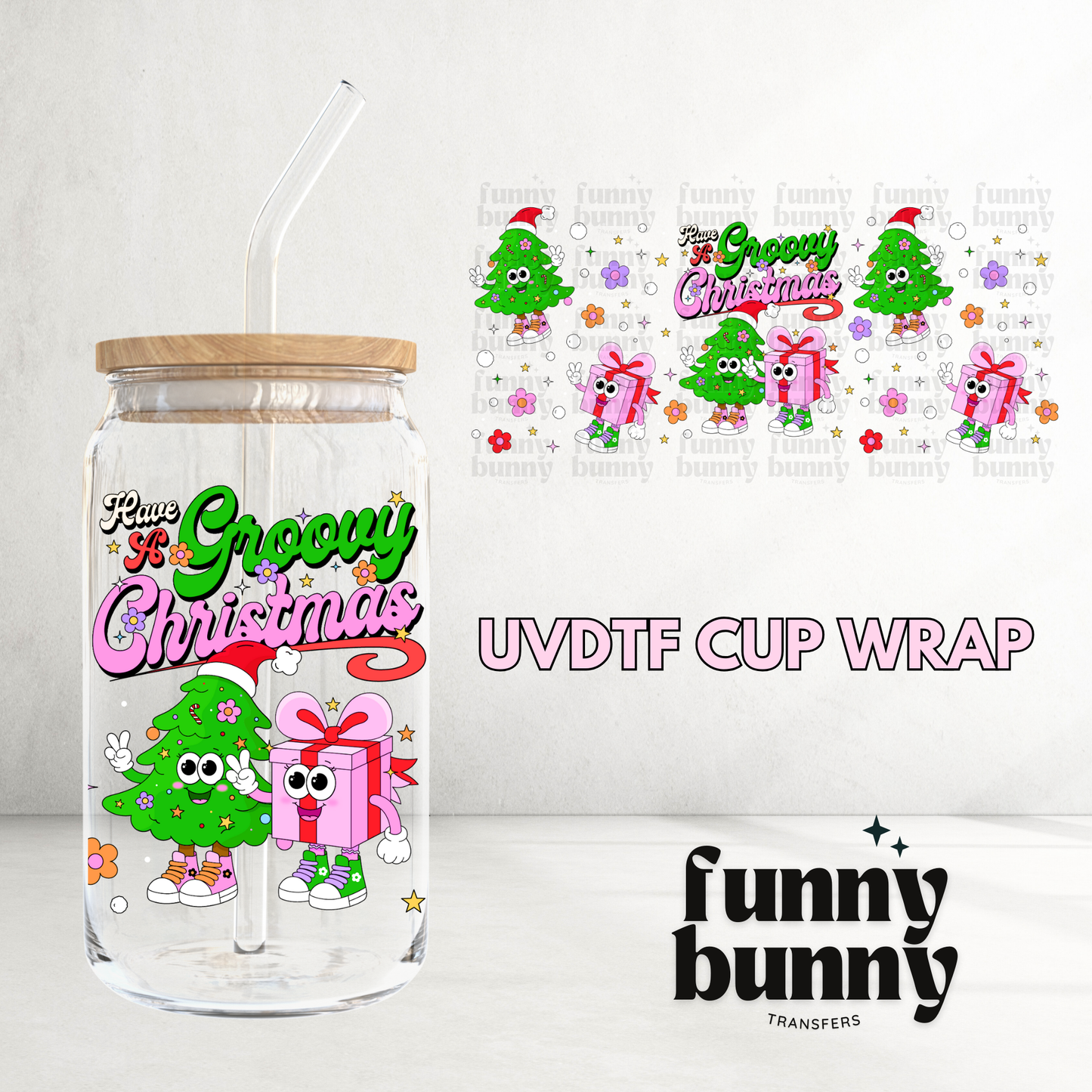 Have A Groovy Christmas - 16oz UVDTF Cup Wrap