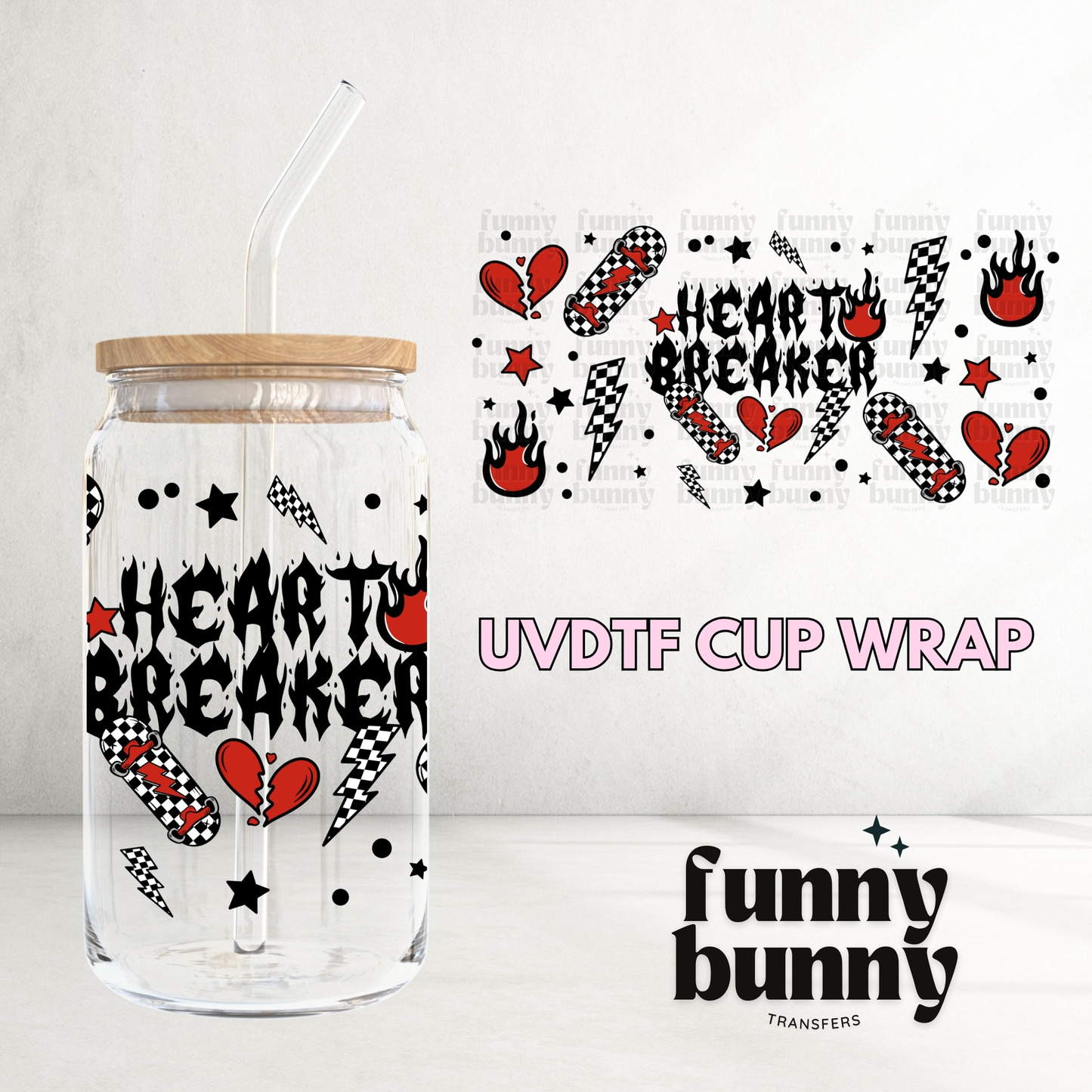 Heart Breaker Era - 16oz UVDTF Cup Wrap