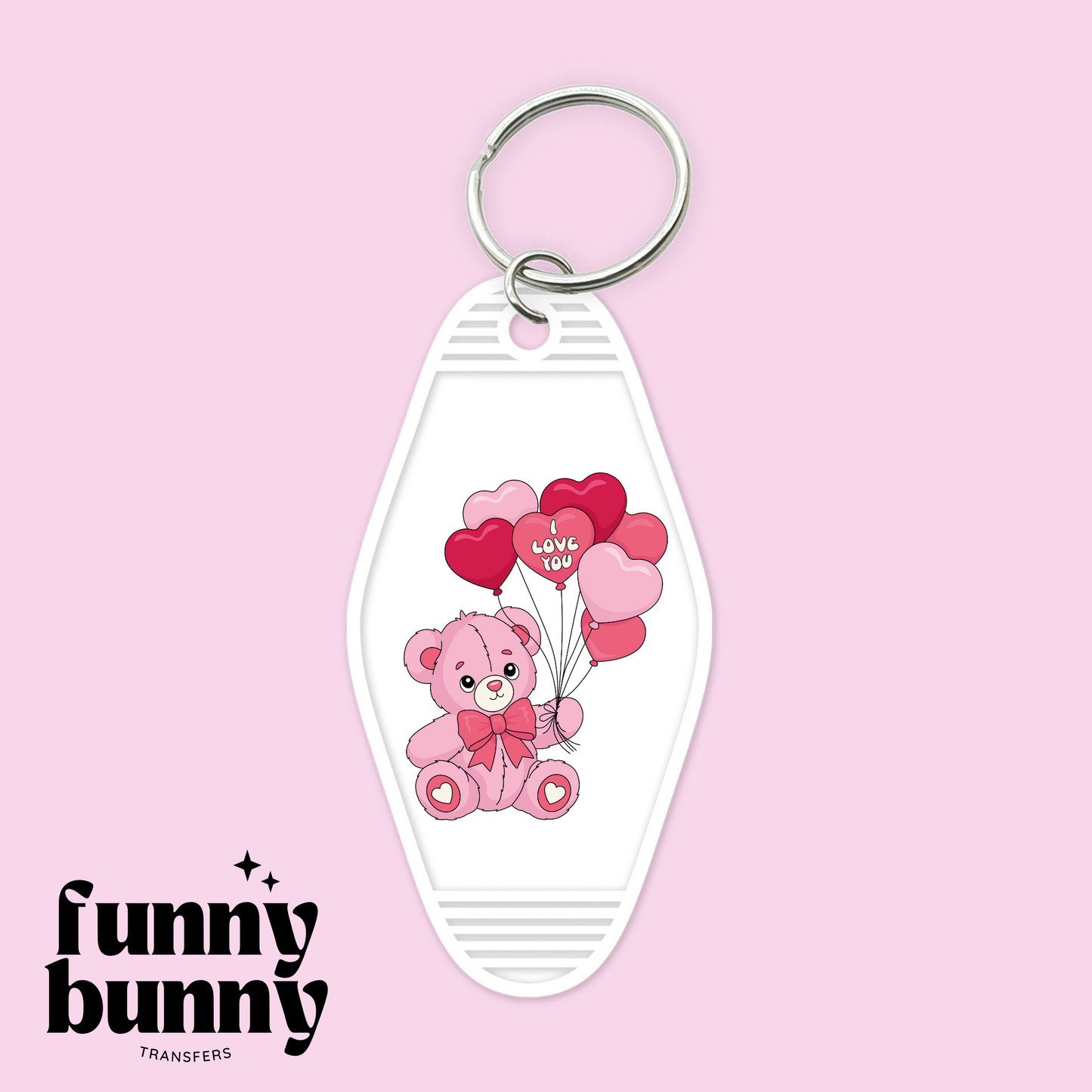 Heart You Pink Bear - Motel Keychain